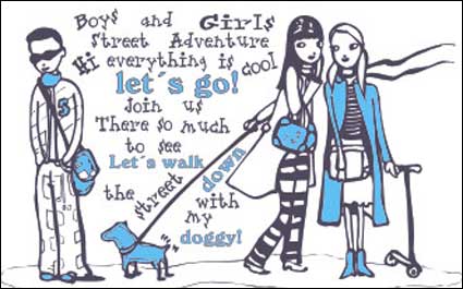 2 European-style cartoon T-shirt vector material