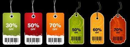 Discount sale tag vector material