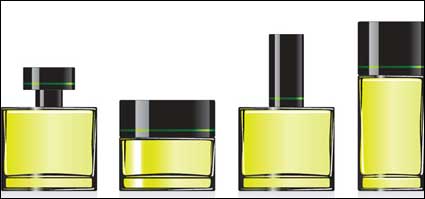 Empty perfume bottles vector material