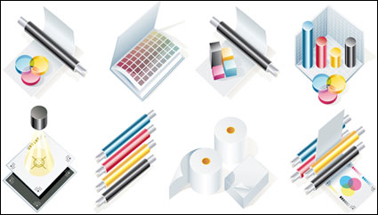 CMYK topic icon vector material