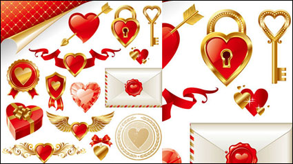 ++Golden love element vector material++