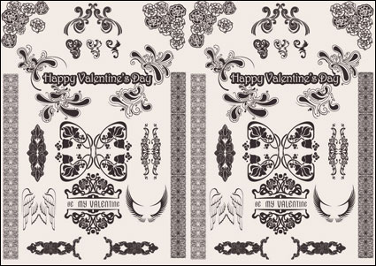 European love pattern vector material