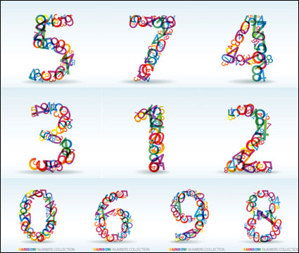 Numbers of digital vector material