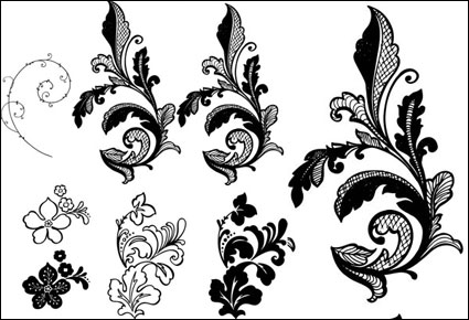 Side flower pattern vector background material