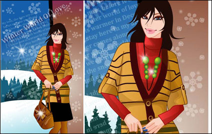 winter woman vector 9