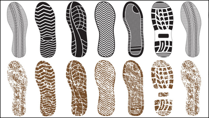 A variety of fine shoe print 03-- vector material