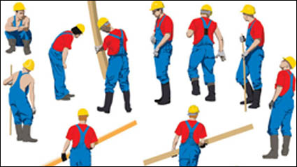 Workers silhouette vector