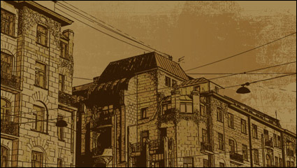 Exquisite European architecture decorative painting 04 - vector