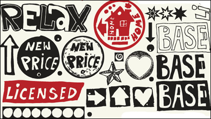 Hand-painted pattern vector material -2