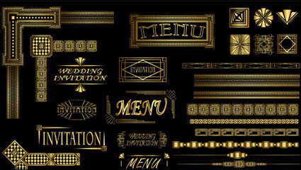 Gold ornate classical lace vector material -2