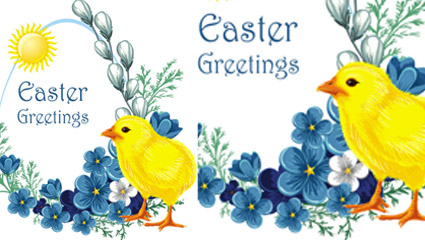 Easter chicks vector -3
