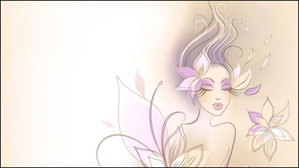 Fashion women illustration vector material -1