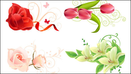 Beautiful flowers - vector material
