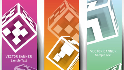 Beautiful long card 03 - vector material