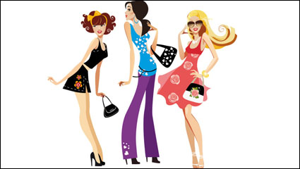 Female fashion illustrator 03 - Vector