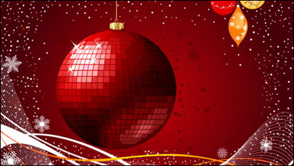 The exquisite Christmas ball background 03 - vector material
