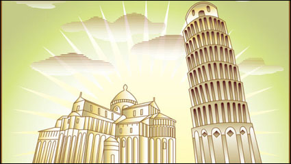 Cartoon landmark 05 - vector material