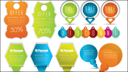 Beautifully label card 02 - vector material