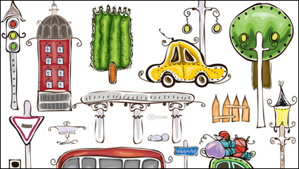 Cartoon hand-painted pattern - vector material