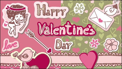 Cute couple illustrator 02 - vector material