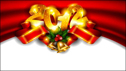 Fancy New Year background 01 - vector material
