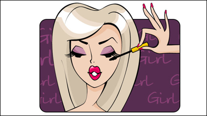 Beauty cartoon illustrator 04 - vector material