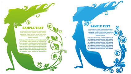 Beautiful silhouette pattern 01 - vector material