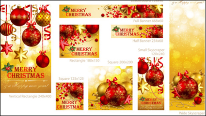 Beautiful Christmas promotional material 01 - vector material