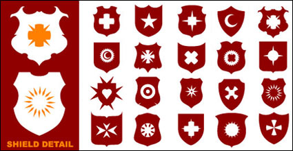 A wide variety of shield shapes vector material