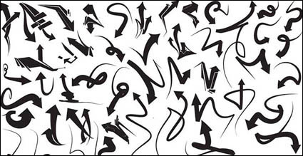 Series of black and white design elements vector material -5 (dynamic arrow)