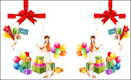 Gifts, bow, balloon