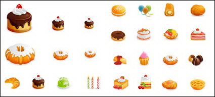 Western-style cakes Vector Icons