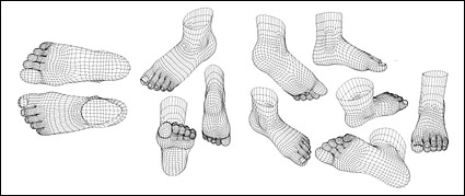 3d model of human feet vector style material