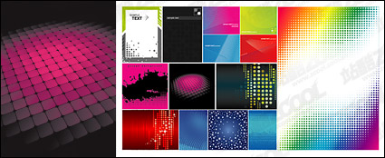 Featured vector background material - dot, checked, lines, flashlight