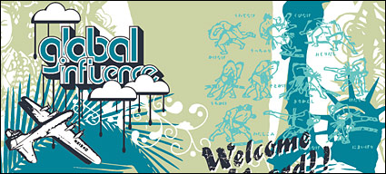 Sports and cultural elements of street trend of vector material-2